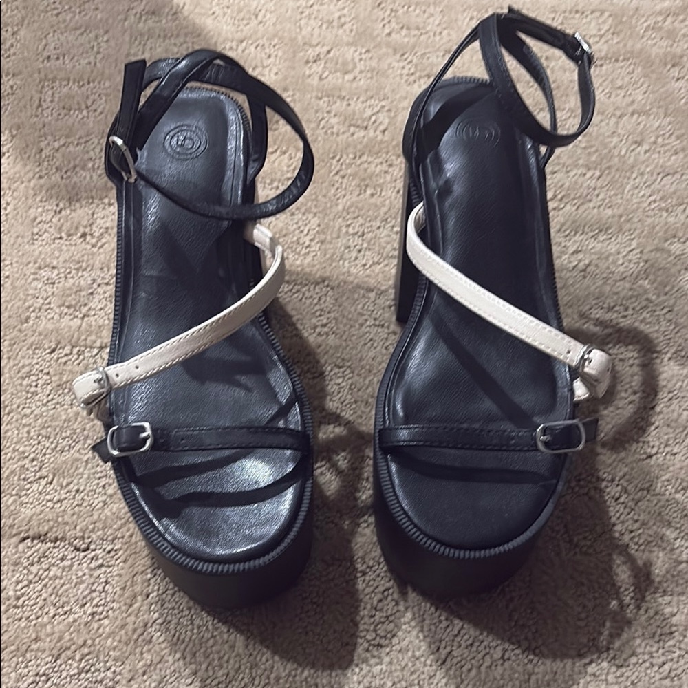 Urban Outfitters Black and White Platform Heels